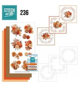 Stitch & Do Borduurset – Yvonne Creations – Oranje bloemen