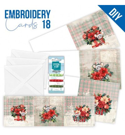 Find IT Stitch & Do Cards 18 – Yvonne Creations – Bloemige kerst