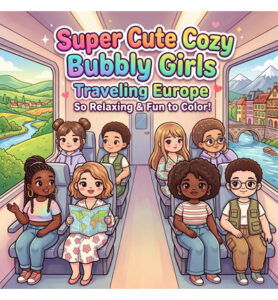 Findit Color Kleurboek – Bubbly Girls reizen door Europa
