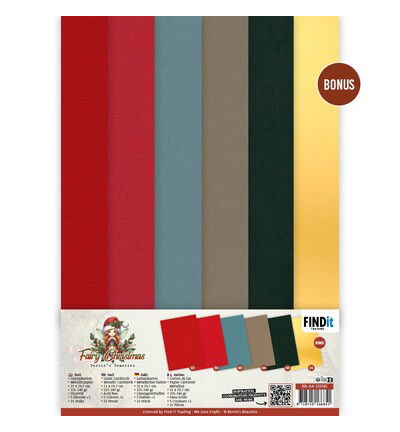 Berrie’s Beauties Linen Cardstock Pack – Fairy Christmas – A4