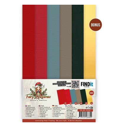Berrie’s Beauties Linen Cardstock Pack – Fairy Christmas – 4K