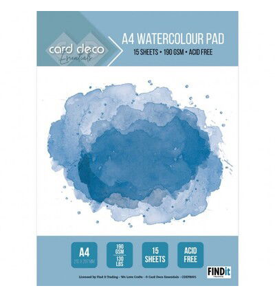 Card Deco Essentials Aquarelblok (A4)