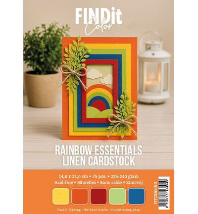 Find It Color – Linen Cardstock Pack A5 – Rainbow Essentials Pack