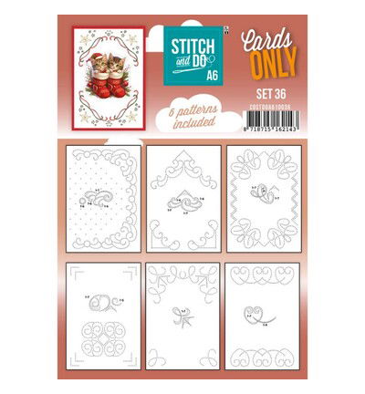 Stitch and Do Cards Only A6 – Set 36 – Kerstkittens