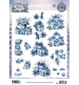 Berrie’s Beauties 3D Push-out – Blue Christmas – Christmas Presents