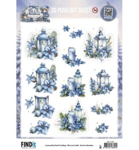 Berrie’s Beauties 3D Push-out – Blue Christmas – Christmas Lanterns