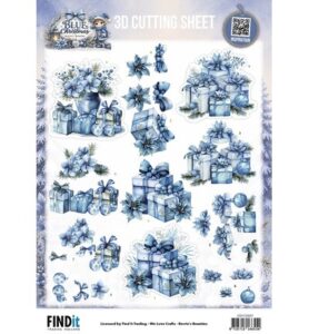 Berrie’s Beauties 3D-knipvel 10 stuks – Blue Christmas – Christmas Presents