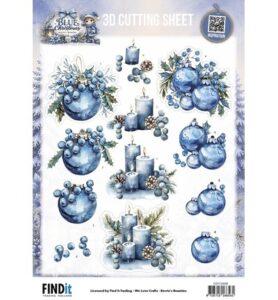 Berrie’s Beauties 3D-knipvel 10 stuks – Blue Christmas – Christmas Feelings