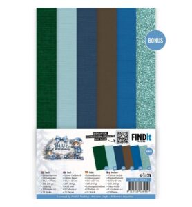 Berrie’s Beauties Linen Cardstock Pack – Blue Christmas – 4K