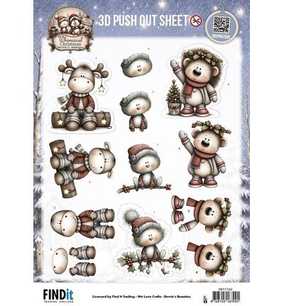 Berrie’s Beauties 3D Push-out – Whimsical Christmas – Furry Friends