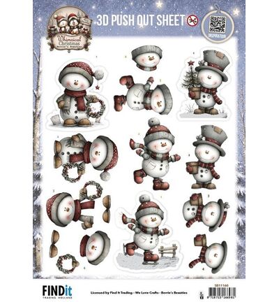 Berrie’s Beauties 3D Push-out – Whimsical Christmas – Snowmen