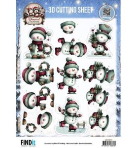 Berrie’s Beauties 3D-knipvel 10 stuks – Whimsical Christmas – Snowmen