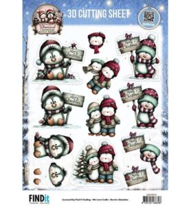 Berrie’s Beauties 3D-knipvel 10 stuks – Whimsical Christmas – Penguins