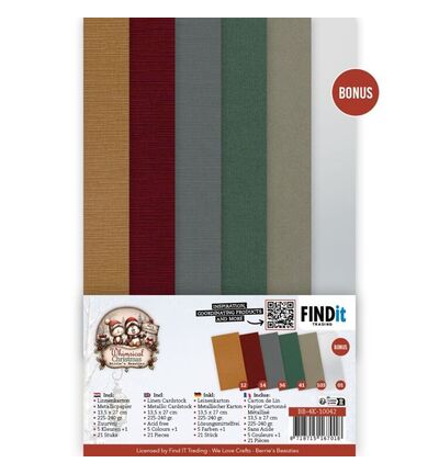 Berrie’s Beauties Linen Cardstock Pack – Whimsical Christmas – 4K