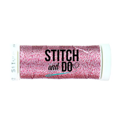 Stitch & Do – Silver-Red Sparkles Embroidery Thread Stitch and Do