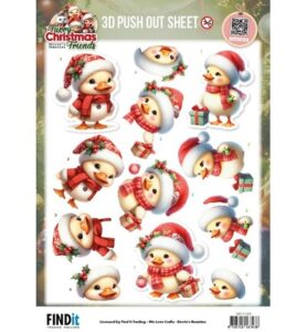 Berrie’s Beauties 3D Push-out – Furry Christmas Friends – Christmas Funny Duck