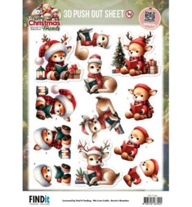 Berrie’s Beauties 3D Push-out – Furry Christmas Friends – Christmas Deer