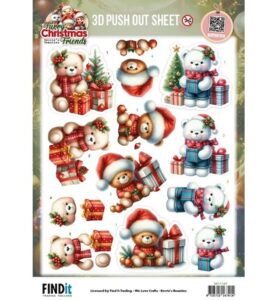 Berrie’s Beauties 3D Push-out – Furry Christmas Friends – Christmas Bear