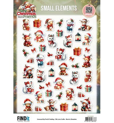 Berrie’s Beauties Knipvel 10 stuks – Furry Christmas Friends – Small Elements