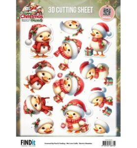 Berrie’s Beauties 3D-knipvel 10 stuks – Furry Christmas Friends – Christmas Funny Duck
