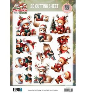 Berrie’s Beauties 3D-knipvel 10 stuks – Furry Christmas Friends – Christmas Deer