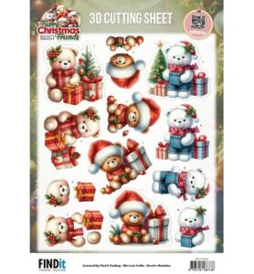 Berrie’s Beauties 3D-knipvel 10 stuks – Furry Christmas Friends – Christmas Bear