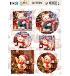 Berrie’s Beauties Scenery Push-out – Furry Christmas Friends (HJ259)