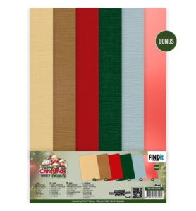 Berrie’s Beauties Linen Cardstock Pack – Furry Christmas Friends – A4