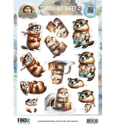 Berrie’s Beauties 3D Push-out – Groundhog – Holiday Ready