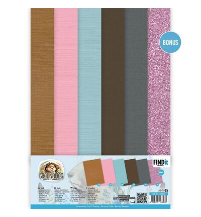 Berrie’s Beauties Linen Cardstock Pack – Groundhog – A4