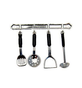 Miniatures, Cocking utensils x5 3cm silver