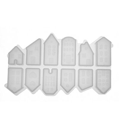Silicone mold, Little Houses 2,5-4,4×1,8×1,5cm