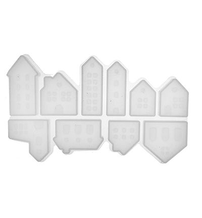 Silicone mold, Little Houses 3,6-6,4×1,8-4,8×1,5cm
