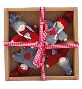 X-mas figures x4 / 9cm red/white