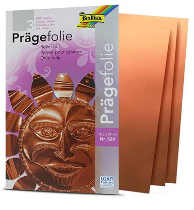 Embossing foil x3 sheets 18,5x29cm, Copper