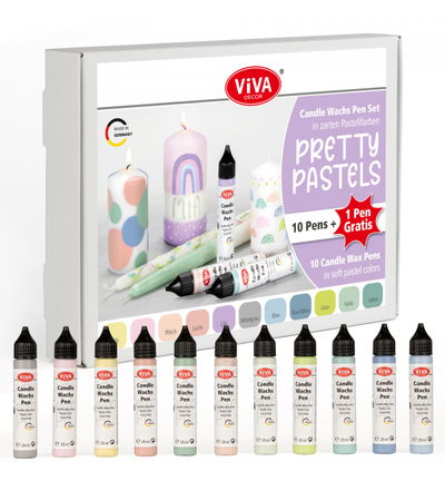 Candle Wachs Pen Set Pretty Pastels