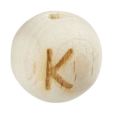 Schnulli houten ronde kraal met letter